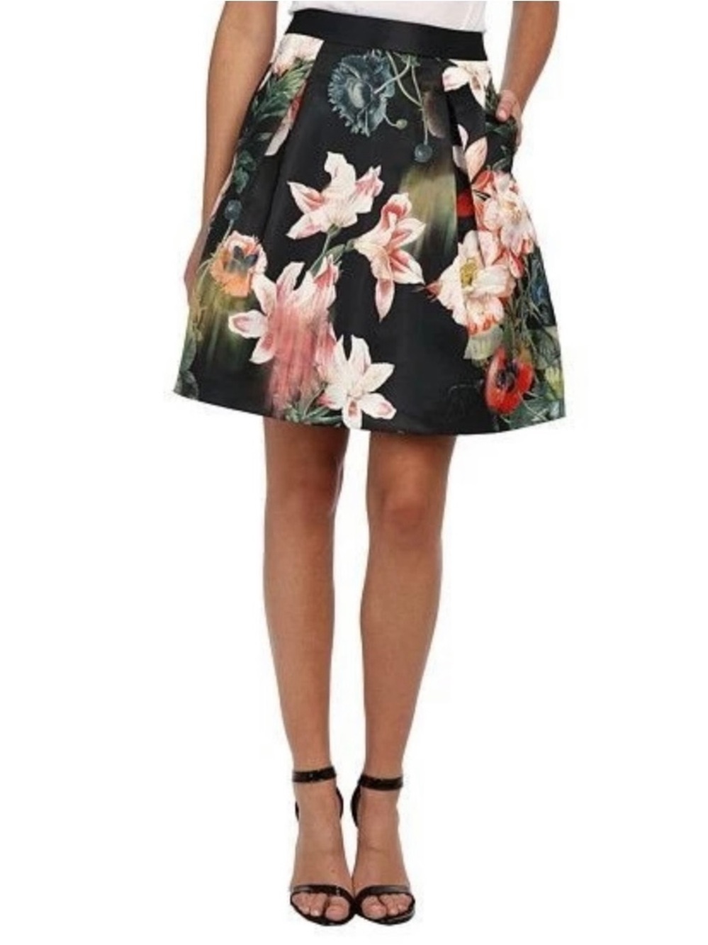 Ted Baker London Paladia Opulent Bloom Skirt Black Ted Size 0/US 2